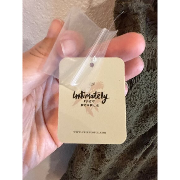 Intimately Free People Army Green Lace Halter Short Dress NWT Size Med - Picture 4 of 5